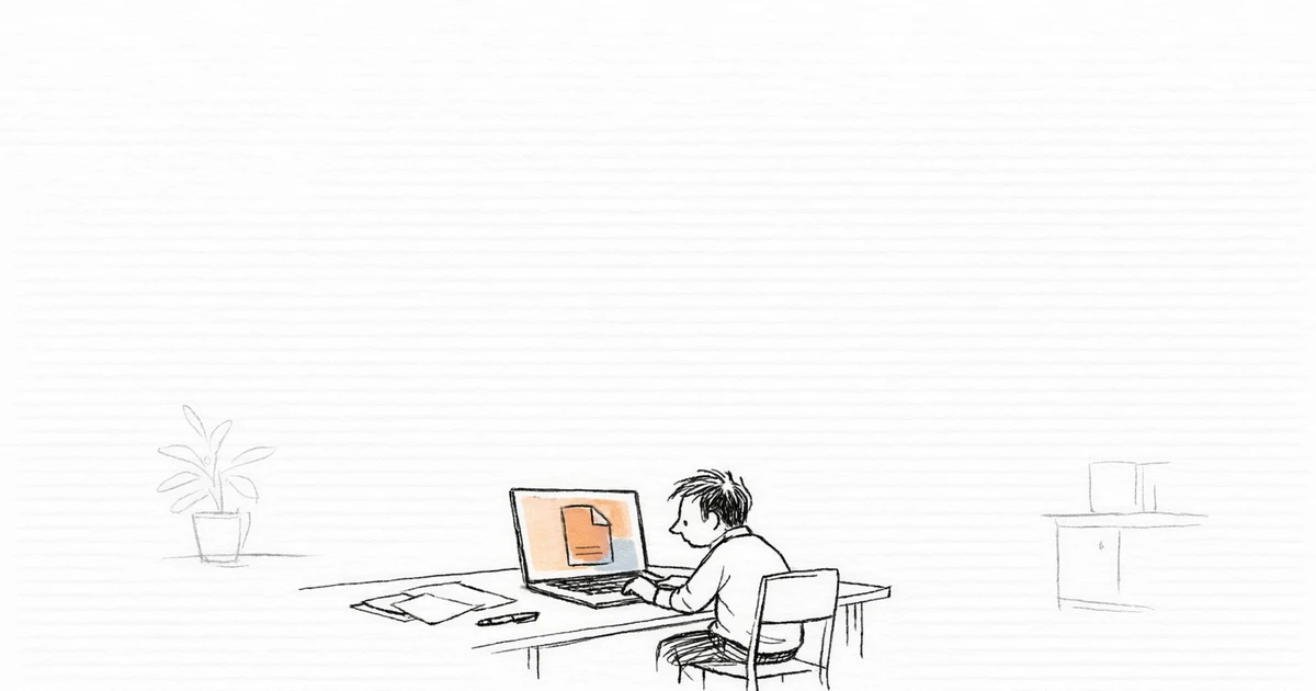 Personne assise à une table préparant une attestation d'hébergement sur ordinateur