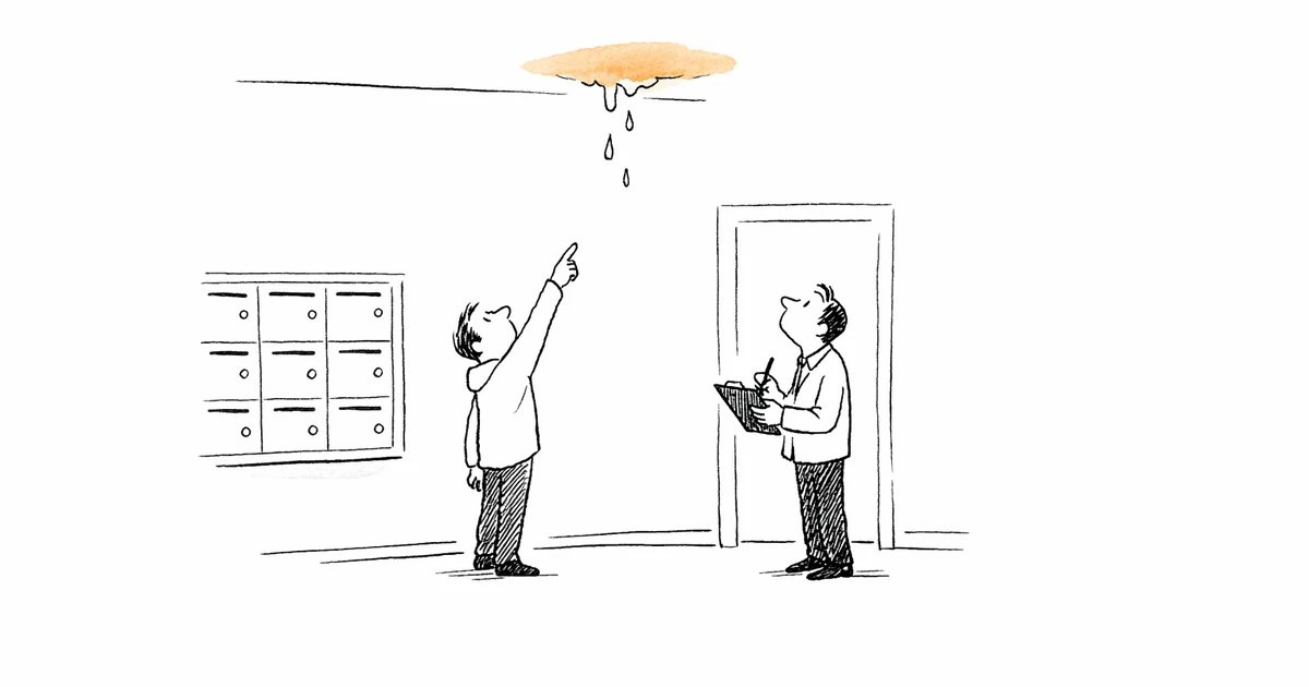 Locataire discutant de ses droits avec le syndic de copropriété