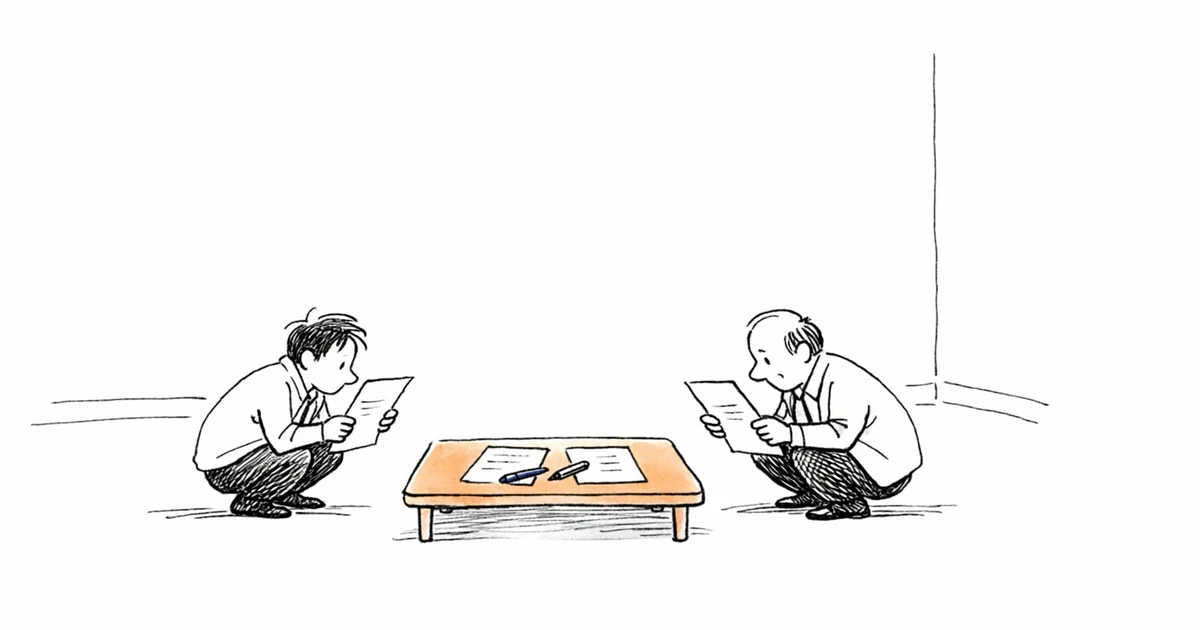 Bailleur et locataire signant ensemble un état des lieux contradictoire