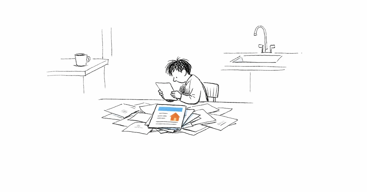 Personne consultant ses documents administratifs pour préparer un justificatif de domicile