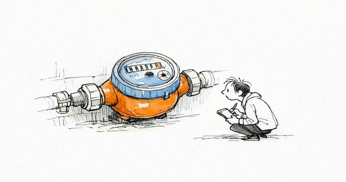 Formulaire de résiliation d'un contrat d'eau avec un compteur en arrière-plan