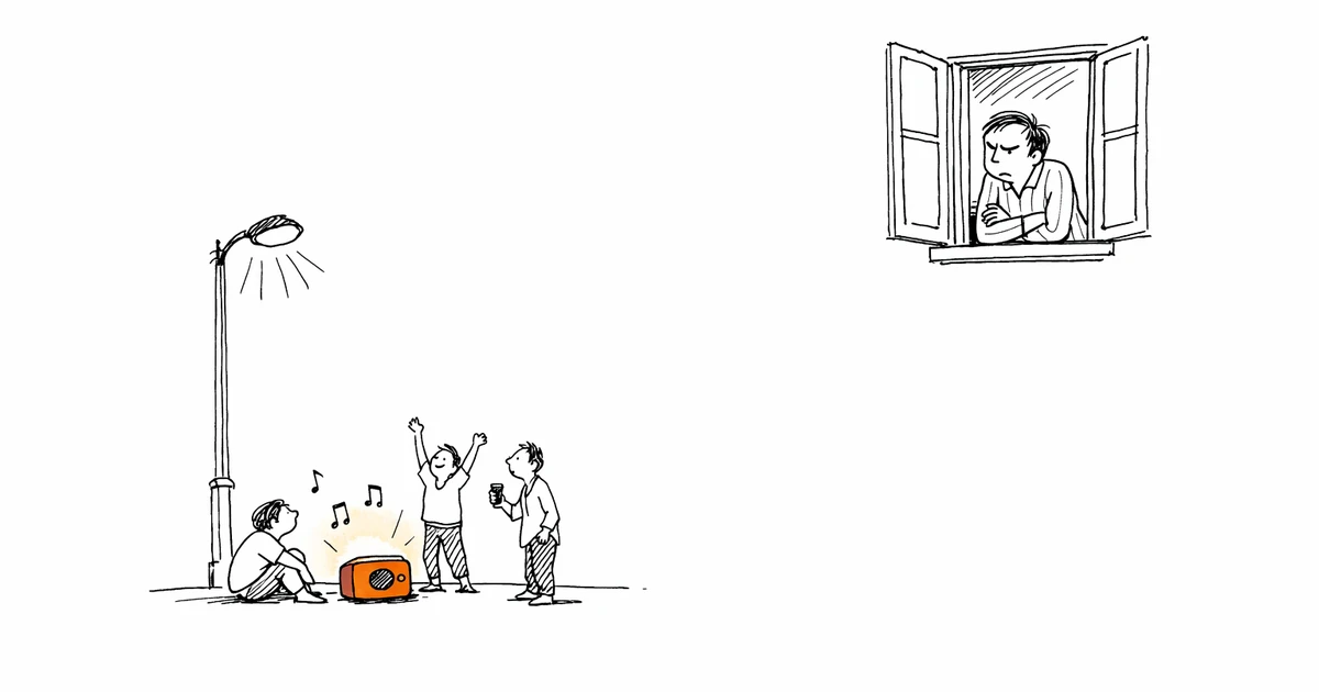 Voisin se plaignant de nuisances sonores nocturnes dans un immeuble