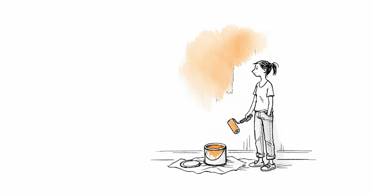 Locataire et propriétaire devant des murs à repeindre