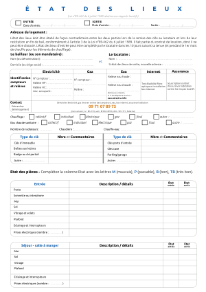Aperçu — État des lieux maison et garage