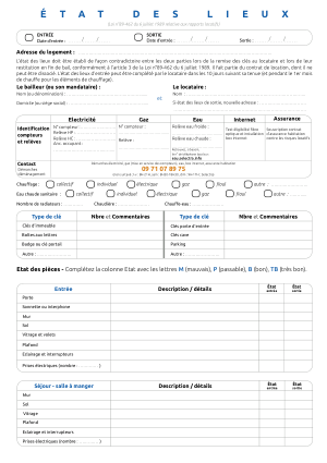 Aperçu — État des lieux meublé