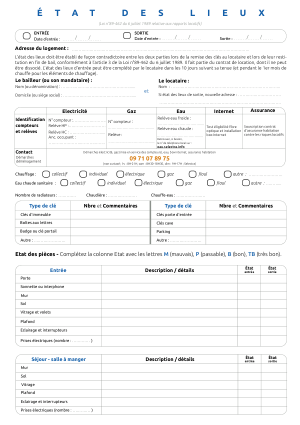 Aperçu — État des lieux non meublé